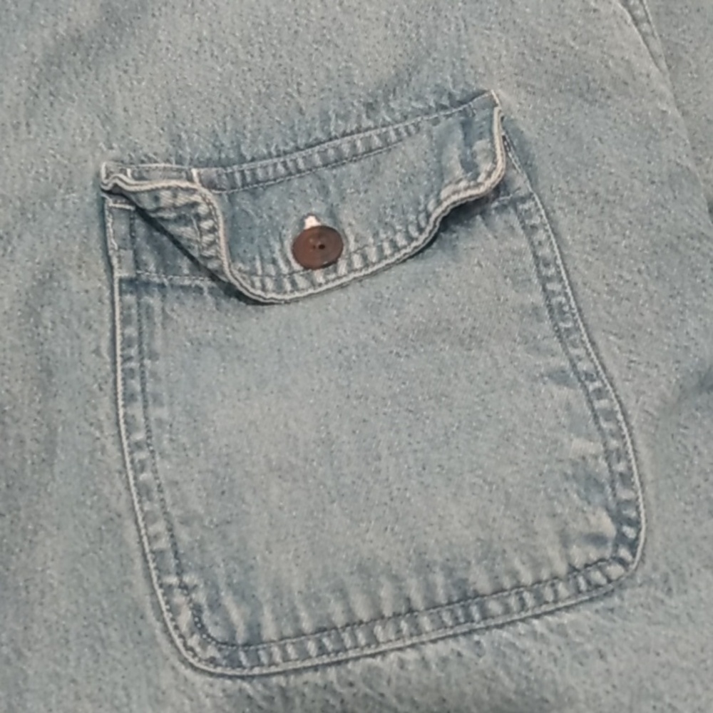 Men's vintage fleece lined denim jacket shirt - Picture 12 of 15